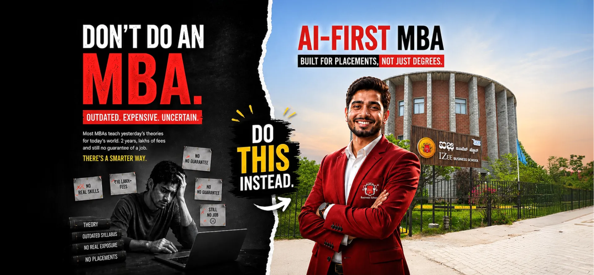 Don't do an outdated MBA — choose an AI-first MBA built for placements